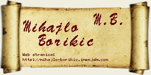 Mihajlo Borikić vizit kartica